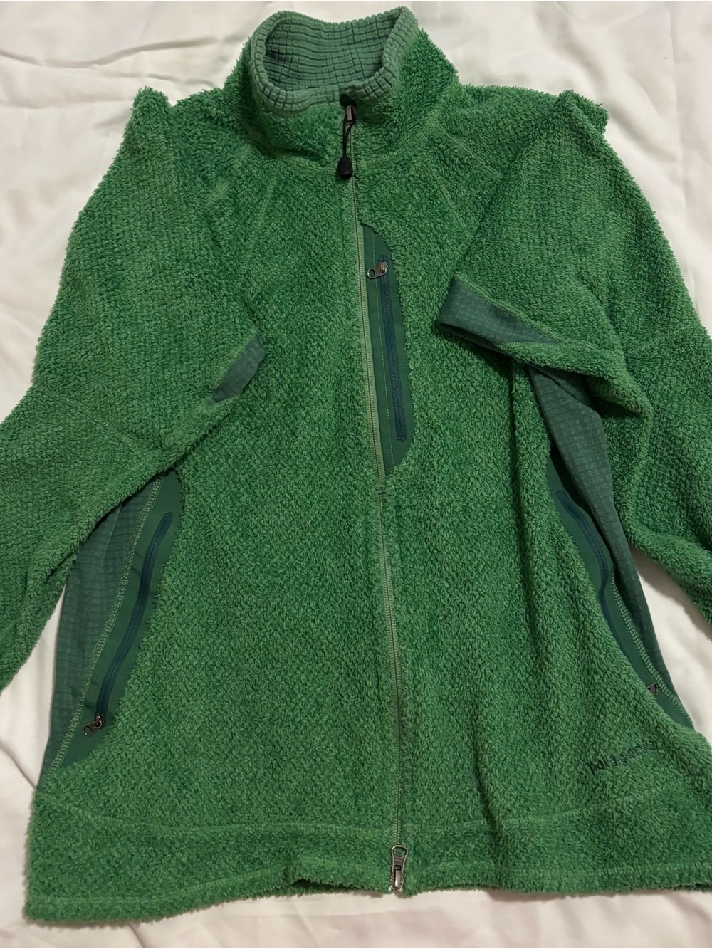 Patagonia Green High-Pile Fleece Jacket Women’s Large Full Zip Outdoor Hiking - Picture 4 of 11